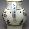 Small prattware pottery moulded jug 'Military Review', circa 1810