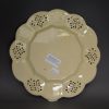Creamware pottery. pierced plate decorated with green enamel, circa 1775
