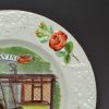 Pearlware pottery child's plate 'WEAVING', circa 1820 probably Welsh pottery