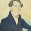 Naive watercolour of a young man, circa 1830