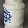 Dutch Delft drug jar 'Ex SCOL OPENDR', circa 1740