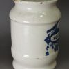 Dutch Delft drug jar 'Ex SCOL OPENDR', circa 1740