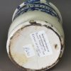 Dutch Delft drug jar 'Ex SCOL OPENDR', circa 1740
