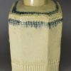 Creamware pottery tea canister, circa 1770, Greatbatch Pottery Staffordshire