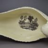 Creamware pottery sauce boat decorated with bucolic prints, circa 1780, possably Wedgwood