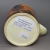 Creamware pottery mug decorated with tan slip and dendritic mochaware markings, circa 1820