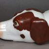 Porcelain pottery 'Copeland and Garret' hounds head stirrup cup, circa 1850