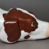 Porcelain pottery 'Copeland and Garret' hounds head stirrup cup, circa 1850