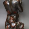 Pair of Wood & Caldwell pottery figural candlesticks Triton, circa 1810