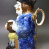 Prattware pottery Toby jug with hat, circa 1820,