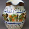 Prattware pottery jug decorated with colours under the glaze, circa 1880