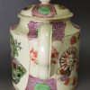 Creamware pottery teapot printed with 'Captain James Cook directed by Britannia', circa 1776, Greatbatch Pottery