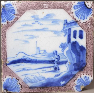 London delft tile, circa 1750