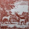 Liverpool delft Sadler printed tile ‘The Lamb brought up by a Goat’, circa 1770