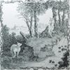 Liverpool delft Aesop’s Fable Sadler printed tile ‘The Wolf and the Lamb’, circa 1770