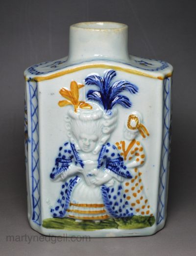 Prattware pottery 'Macaron' tea canister, circa 1810