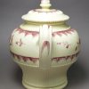 Creamware pottery teapot Painted with enamels over the glaze, circa 1780