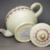 Creamware pottery teapot Painted with enamels over the glaze, circa 1780