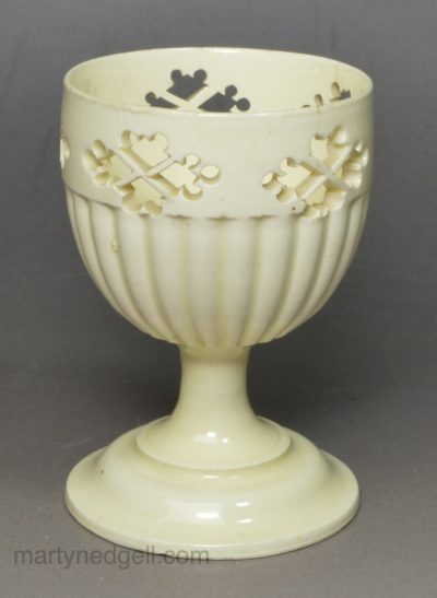 Creamware pottery egg cup, circa 1780