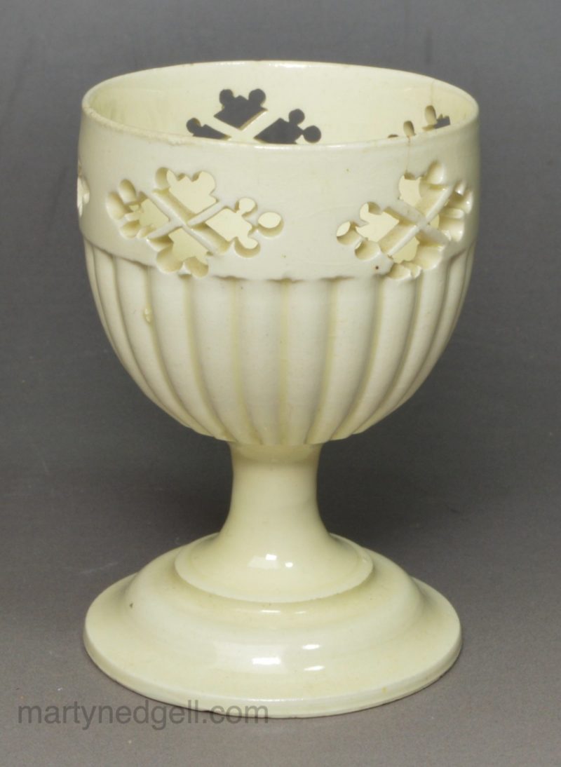Creamware pottery egg cup, circa 1780