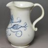 Small Staffordshire white saltglaze stoneware jug with scratch blue decoration, circa 1760