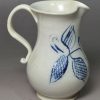 Small Staffordshire white saltglaze stoneware jug with scratch blue decoration, circa 1760