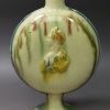 Creamware pottery flask moulded with King George III and Queen Charlotte, circa 1790