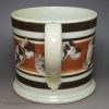 Pearlware pottery mug decorated in brown slip, circa 1830