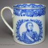 Pearlware pottery mug 'LORD NELSON, LORD COLLINGWOOD', circa 1805
