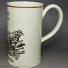 Creamware pottery electioneering mug, dated March 17, 1789 on the scroll