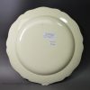 Liverpool creamware pottery marriage plate dated 1783, printed with a small boat 'PROJECT'