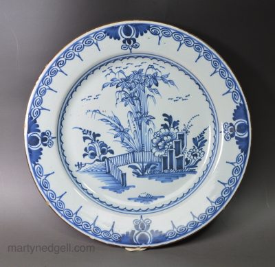 London delft tile decorated in blue, circa 1760