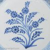 Liverpool delft plate decorated in blue floral, 1750