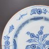 Liverpool delft plate decorated in blue floral, 1750