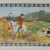 Doulton pottery tray with a fox hunting scene, circa 1930