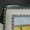 Doulton pottery tray with a fox hunting scene, circa 1930