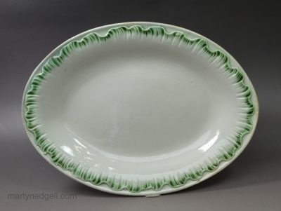 Pearlware pottery shell edge platter, circa 1800