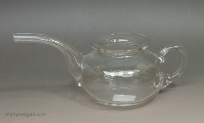 Glass invalid feeding cup, circa 1850