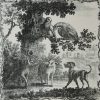 Liverpool delft Sadler print tile 'The Dog and the Sheep', circa 1770