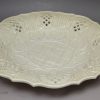 Staffordshire white saltglaze stoneware moulded and pierced dish, circa 1760