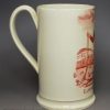 Commemorative creamware pottery mug 'LOYAL VOLENTEERS', circa 1795