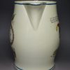 Creamware pottery jug decorated with a Napoleonic cartoon, circa 1815 JOHN BULL peppering BUONAPARTE in the FRONT and REAR