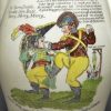 Creamware pottery jug decorated with a Napoleonic cartoon, circa 1815 JOHN BULL peppering BUONAPARTE in the FRONT and REAR