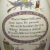 Creamware pottery jug decorated with a Napoleonic cartoon, circa 1815 JOHN BULL peppering BUONAPARTE in the FRONT and REAR