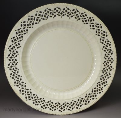 Creamware pottery pierced plate, circa 1780