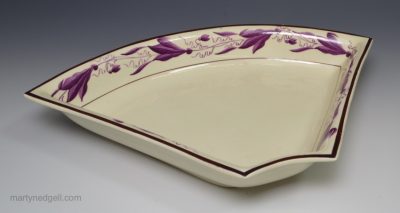 Creamware pottery Davenport supper set segment, circa 1800
