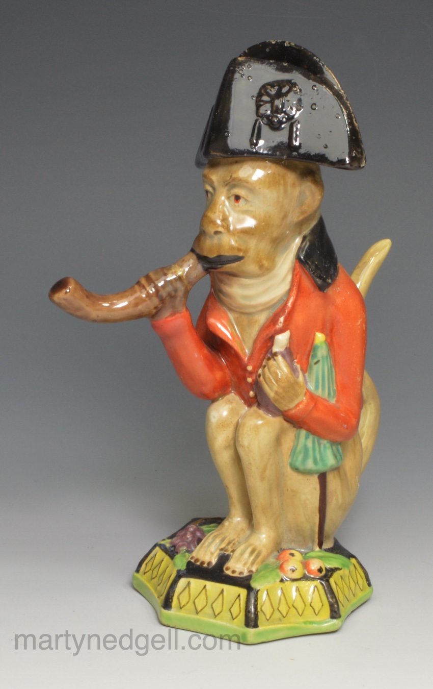 Napoleonic pearlware figure, circa 1820 decorated with overglaze enamels