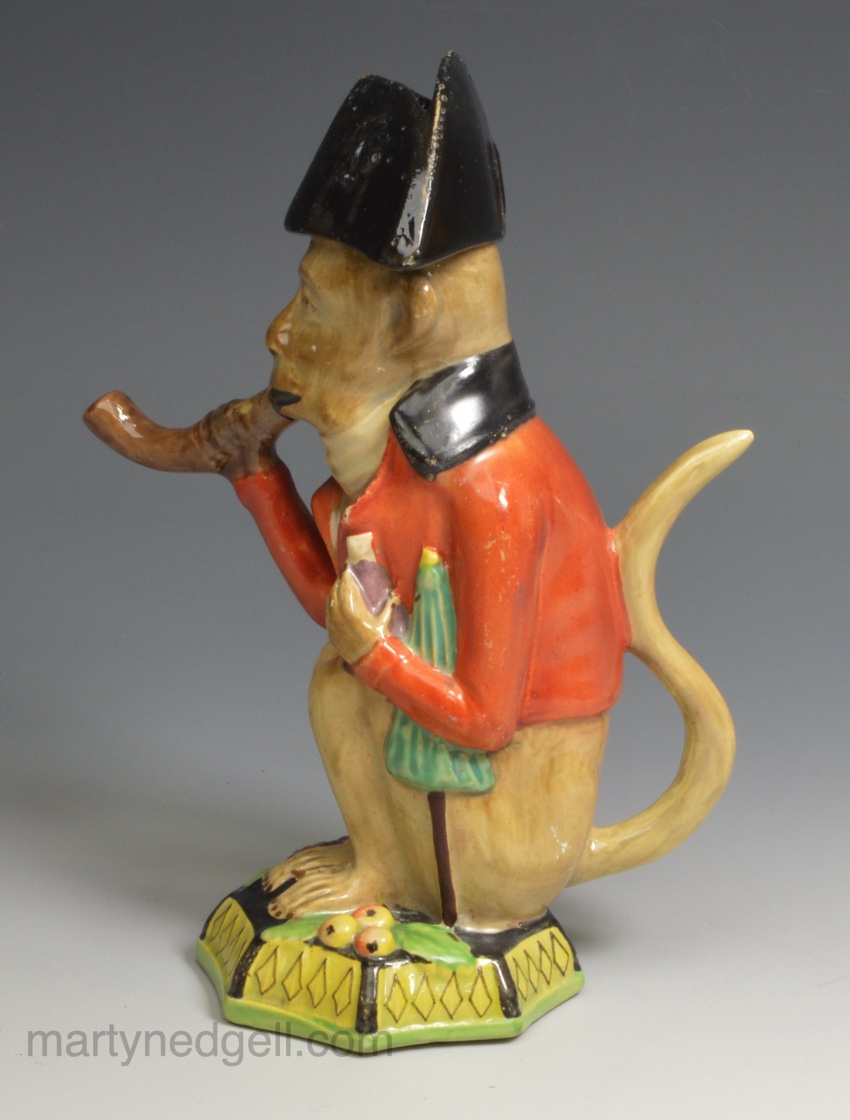 Napoleonic pearlware figure, circa 1820 decorated with overglaze enamels