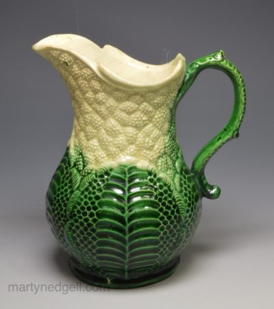 Creamware pottery cauliflower milk jug, circa 1770