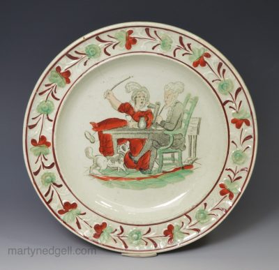 Pearlware pottery child's plate 'DR SYNTAX', circa 1820